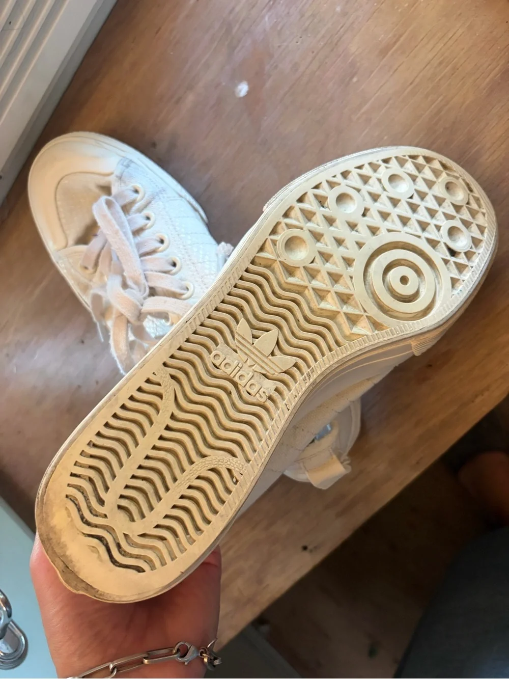 Casual Low-Top platform Addidas Canvas Sneakers - Cream